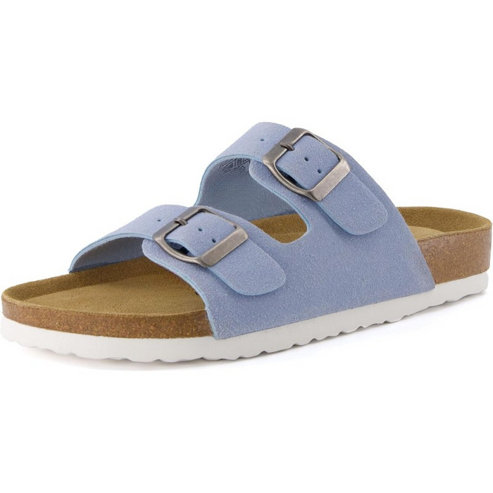 Double Strap Adjustable Cork Footbed Sandals With Eva Sole
