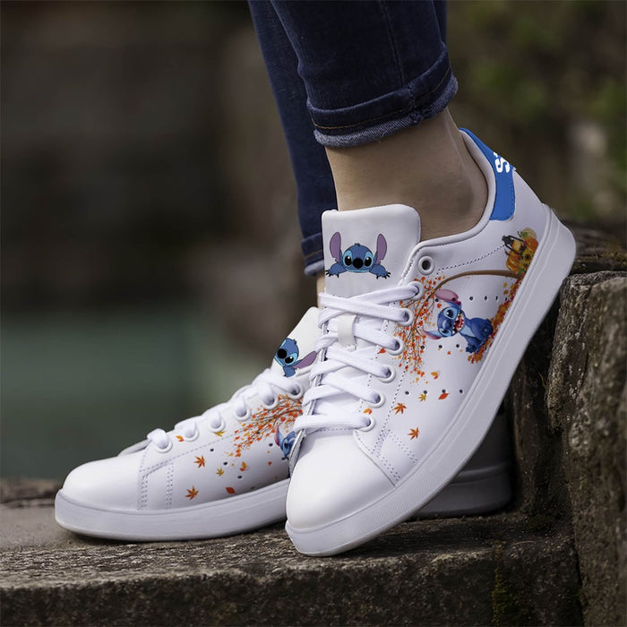 Stitch Fall Leaf Pattern Casual Sneakers