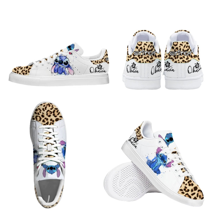 Stitch Leopard Print Sneakers