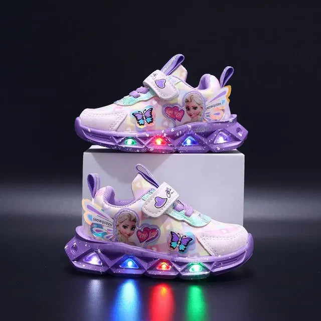 Frozen Elsa Princess LED Sneakers For Girls