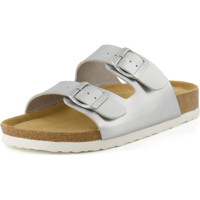 Double Strap Adjustable Cork Footbed Sandals With Eva Sole
