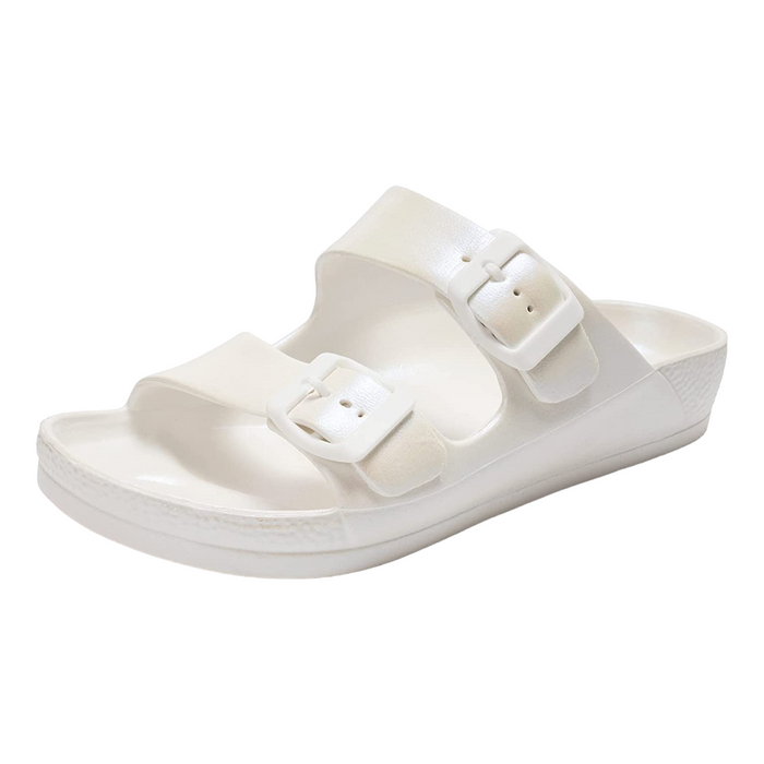 Adjustable Double Buckle Flat Sandals