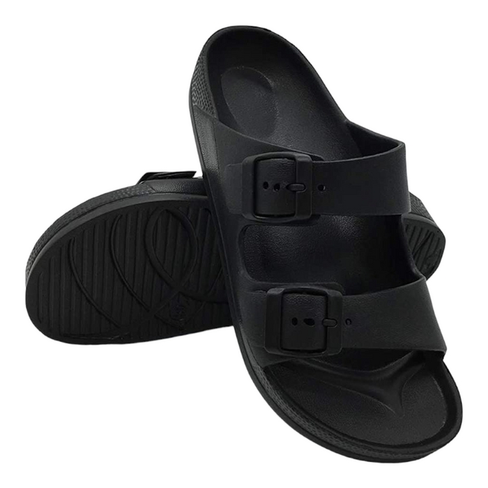 Women's Comfort Slides Double Buckle Adjustable