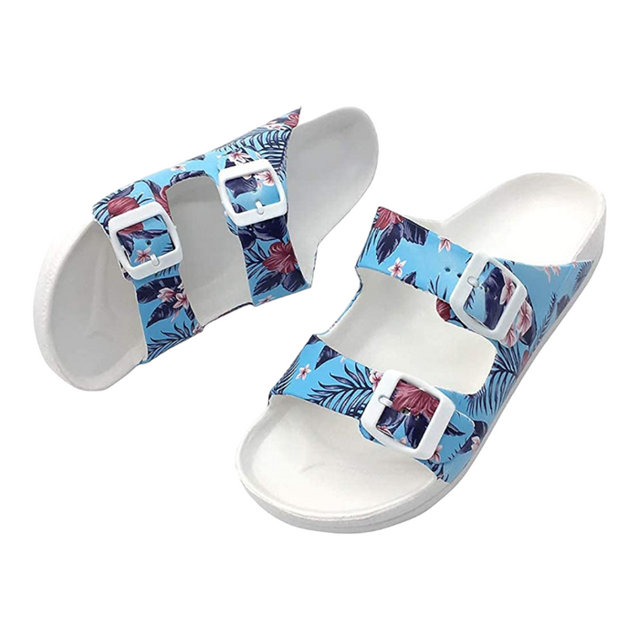 Women's Comfort Slides Double Buckle Adjustable