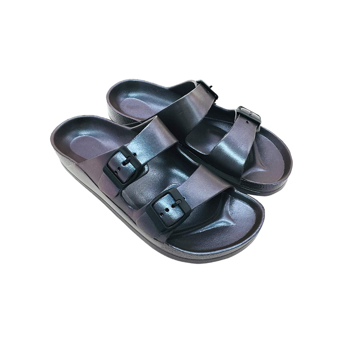 Adjustable Double Buckle Flat Sandals