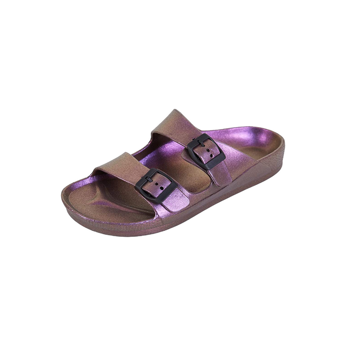 Adjustable Double Buckle Flat Sandals