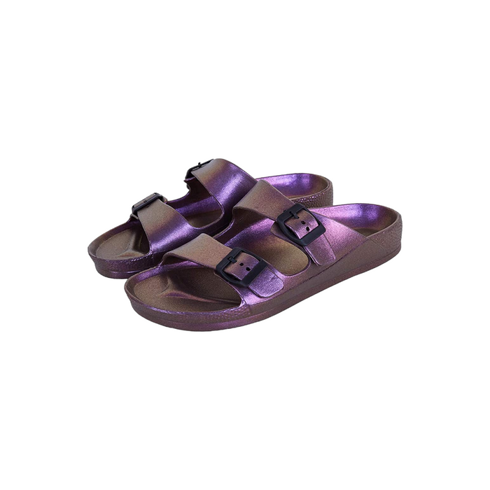 Adjustable Double Buckle Flat Sandals