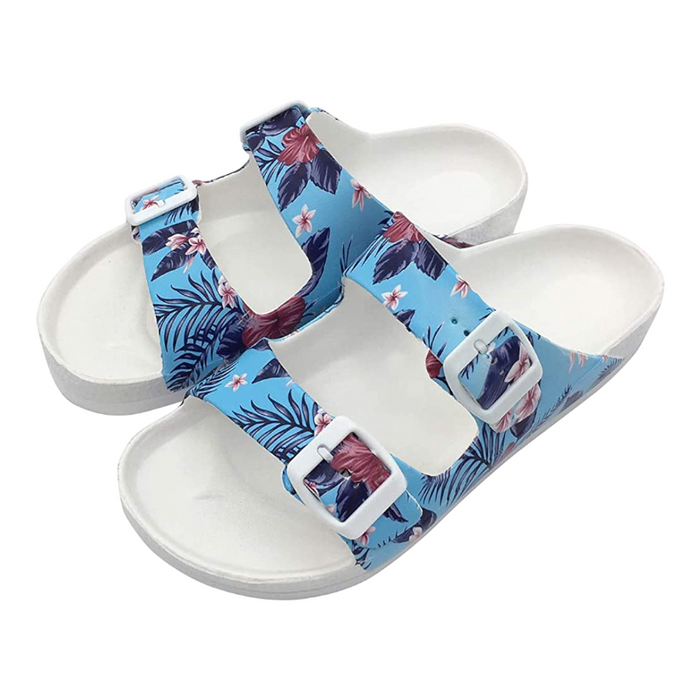 Women's Comfort Slides Double Buckle Adjustable