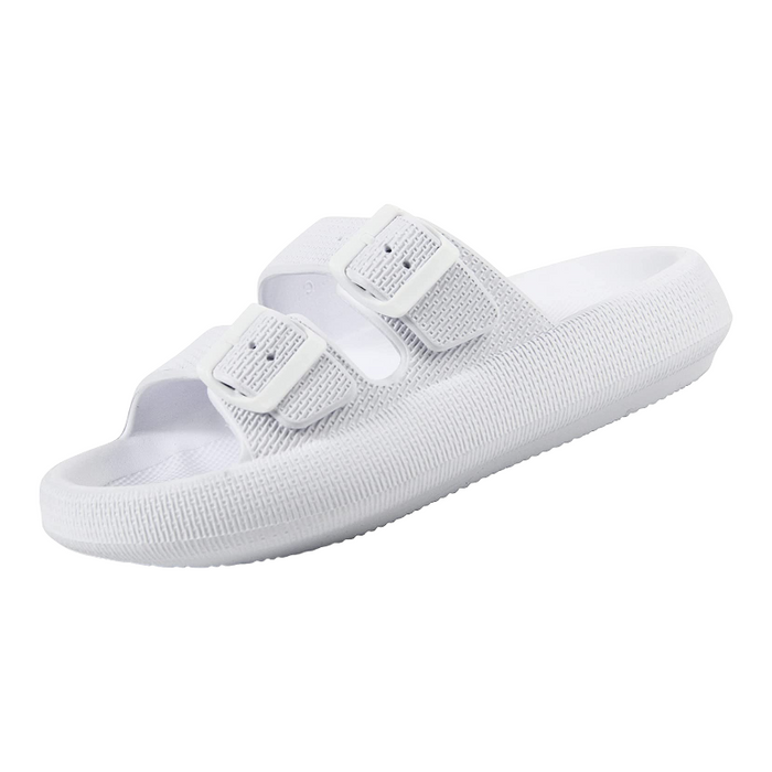 Double Buckle Adjustable Slides For Women