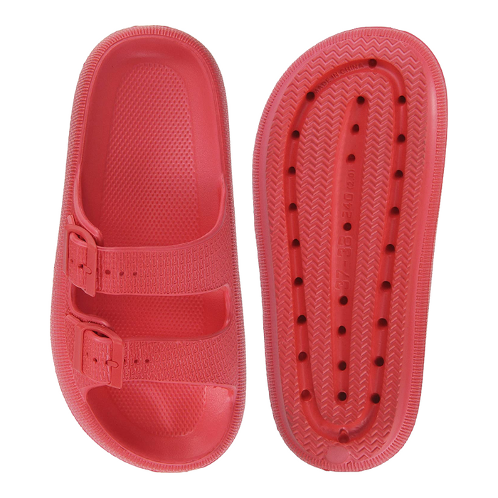 Double Buckle Adjustable Slides For Women