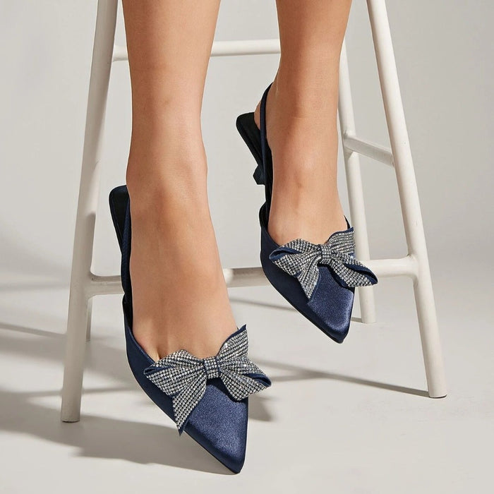 Bow Decor Slingback Pumps