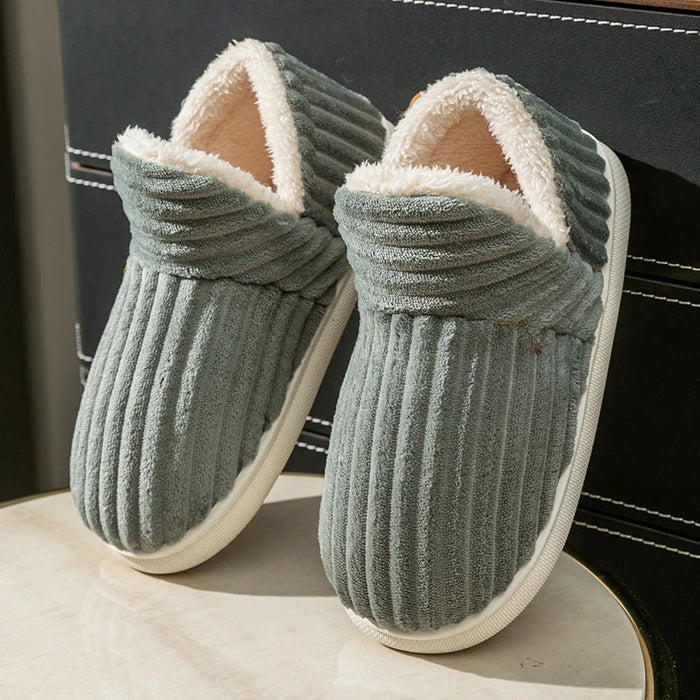 Quilted Pattern Solid Color Slippers