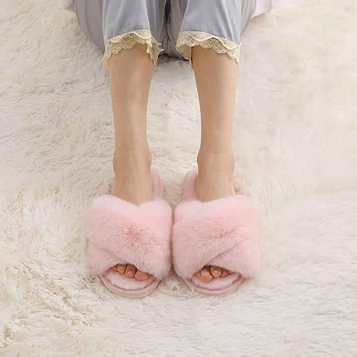 Crossband Open Front Slippers