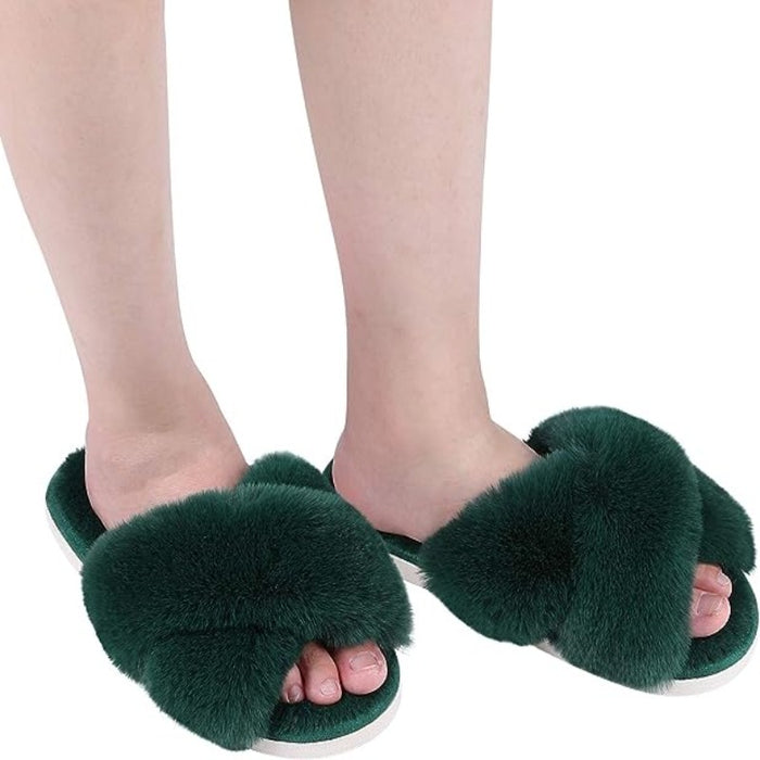 Crossband Open Front Slippers