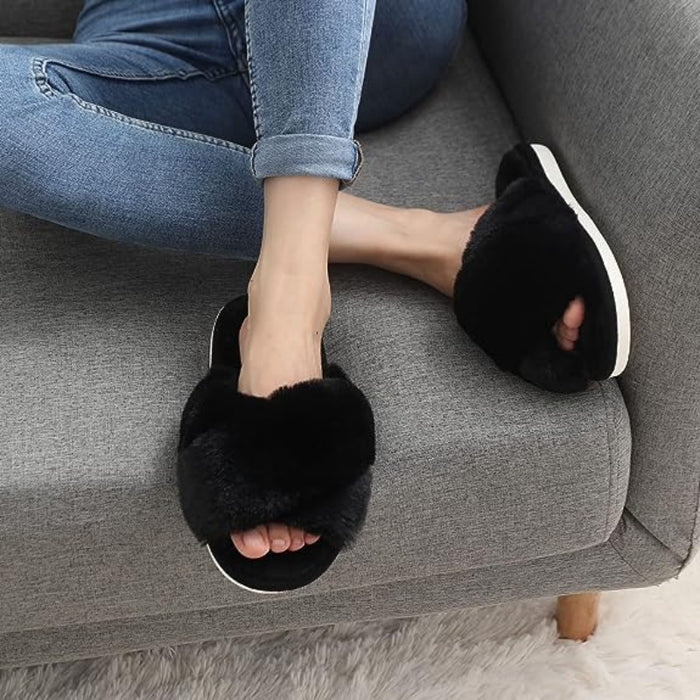 Crossband Open Front Slippers