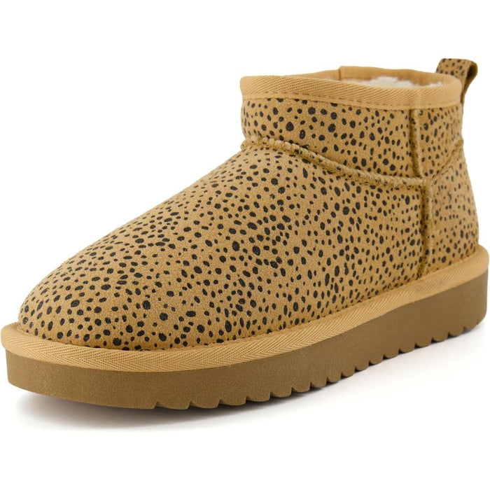 Dot Pattern Sherpa Lined Snow Boots