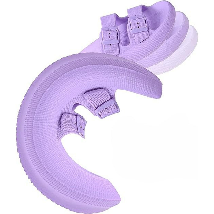 Double Buckle Flat Slides