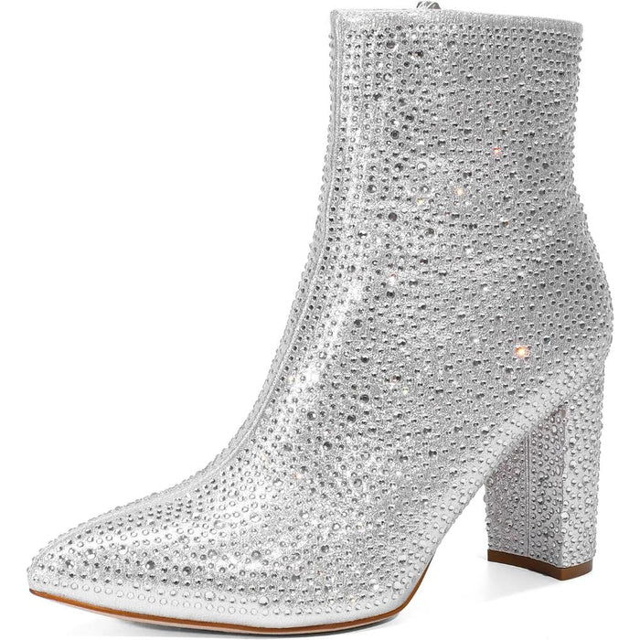 Rhinestone Style Chunky Boots