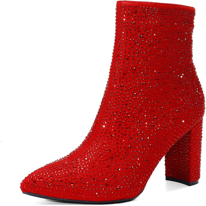 Rhinestone Style Chunky Boots