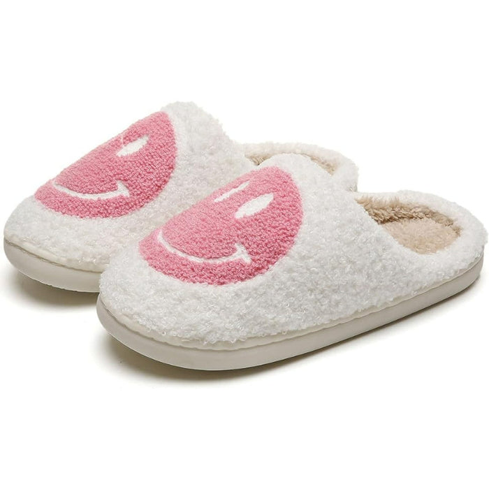 Fluffy Smile Pattern Slippers