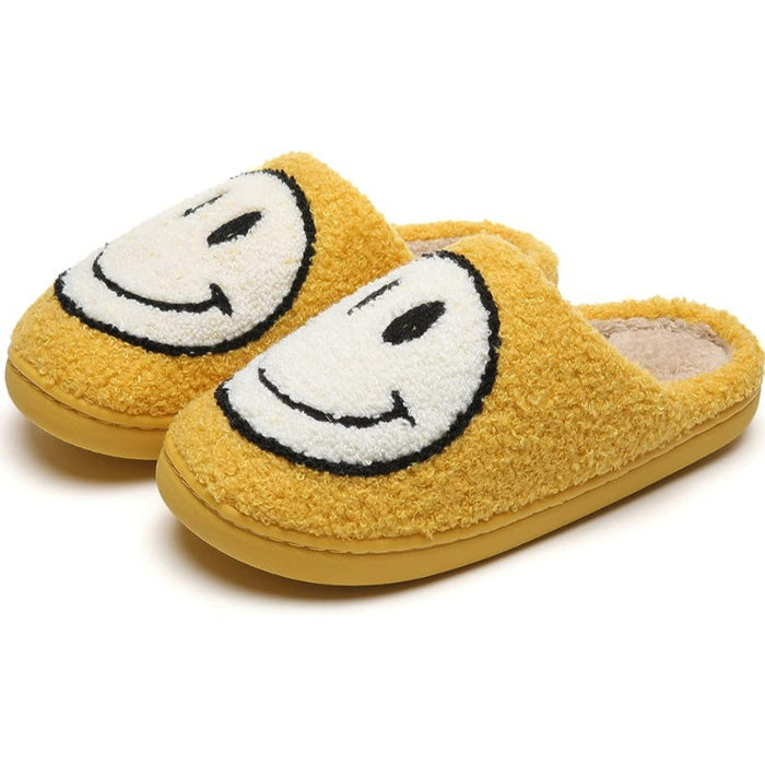 Fluffy Smile Pattern Slippers