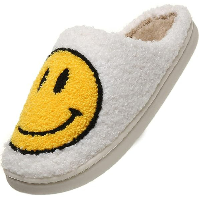 Fluffy Smile Pattern Slippers