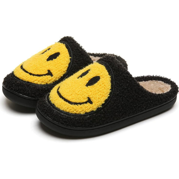 Fluffy Smile Pattern Slippers