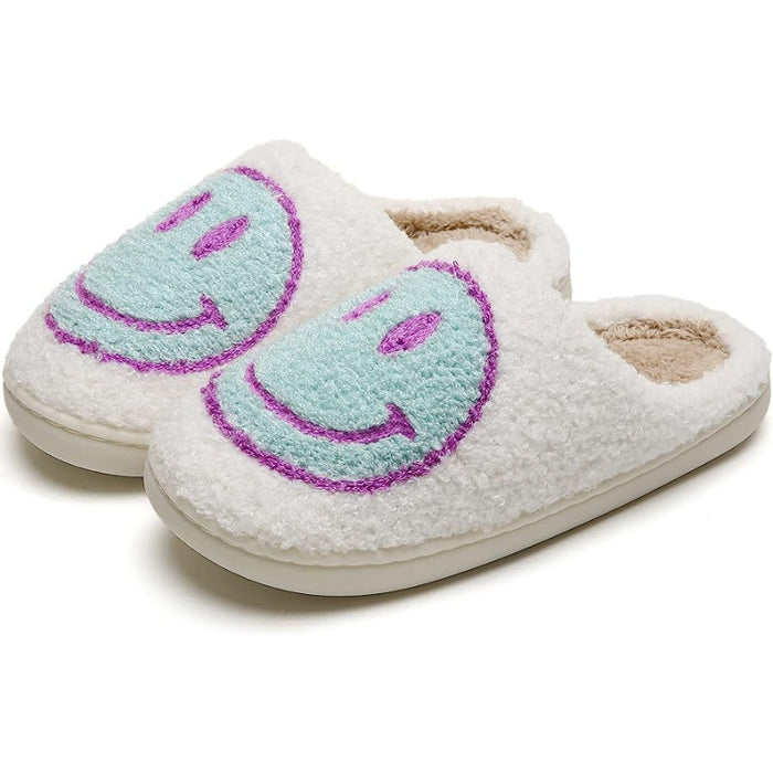 Fluffy Smile Pattern Slippers