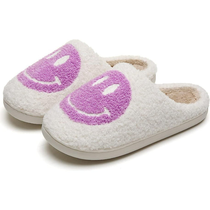 Fluffy Smile Pattern Slippers