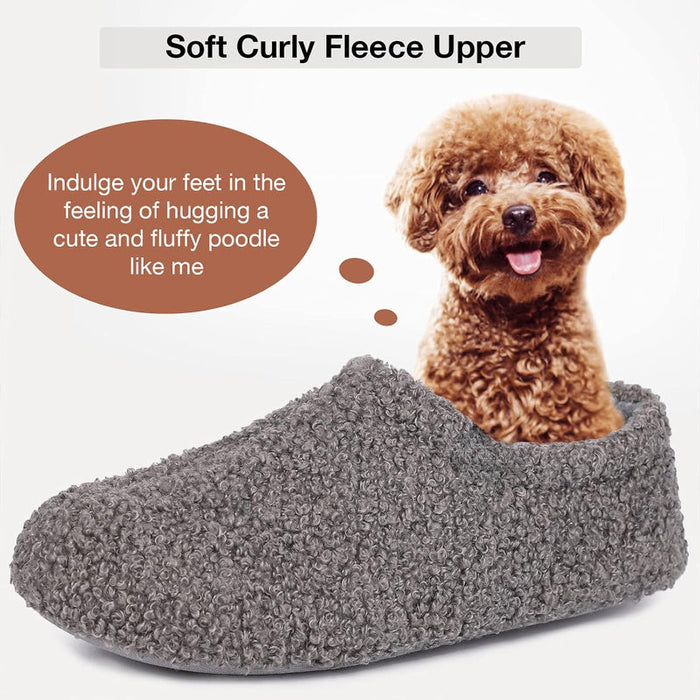 Fuzzy Curly Fur Memory Foam Slippers