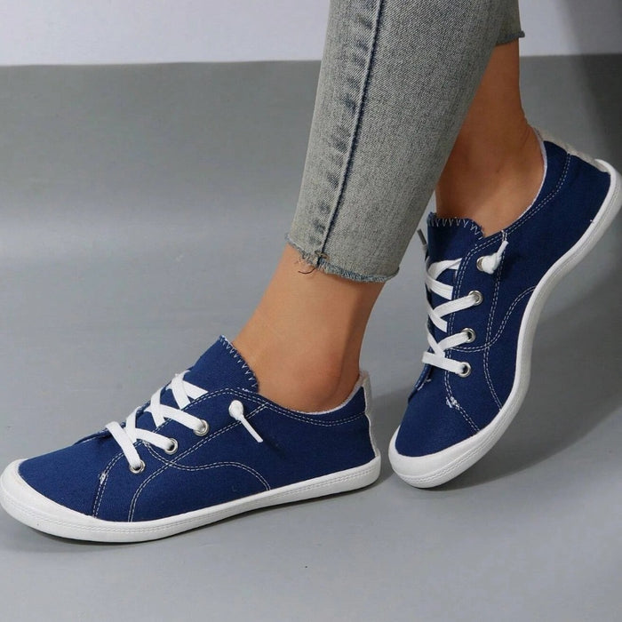 Lace Up Front Wide Casual Sneakers