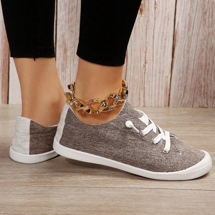 Lace Up Front Wide Casual Sneakers