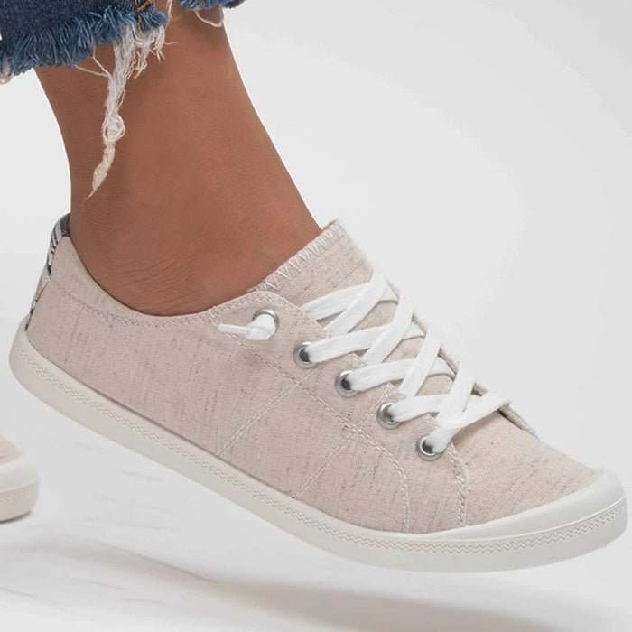 Lace Up Front Wide Casual Sneakers