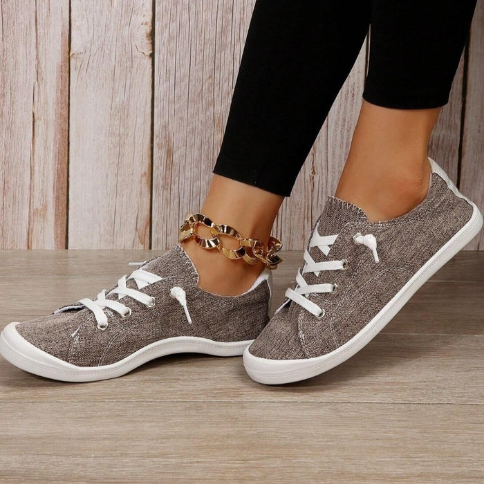 Lace Up Front Wide Casual Sneakers