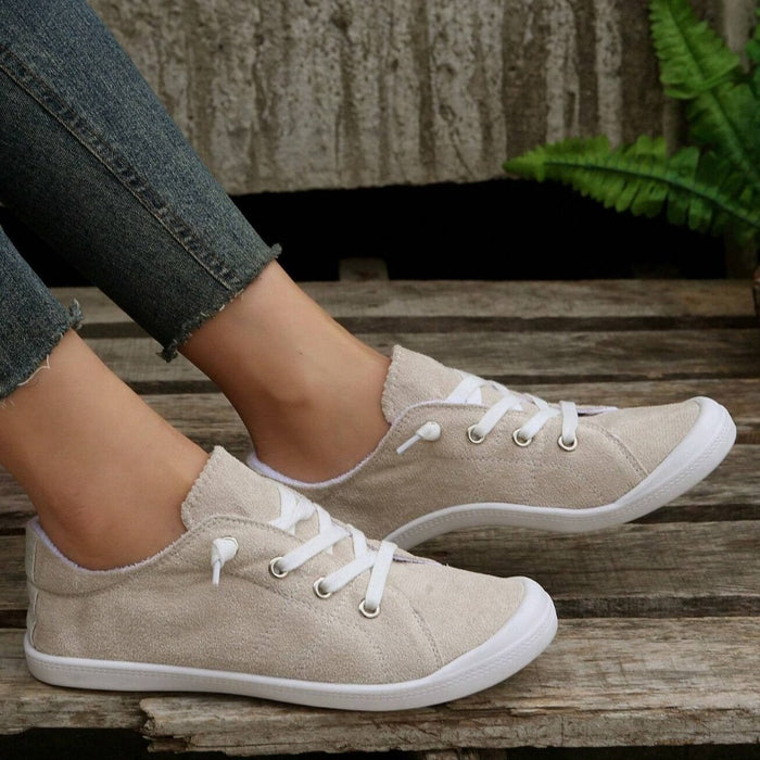 Lace Up Front Wide Casual Sneakers