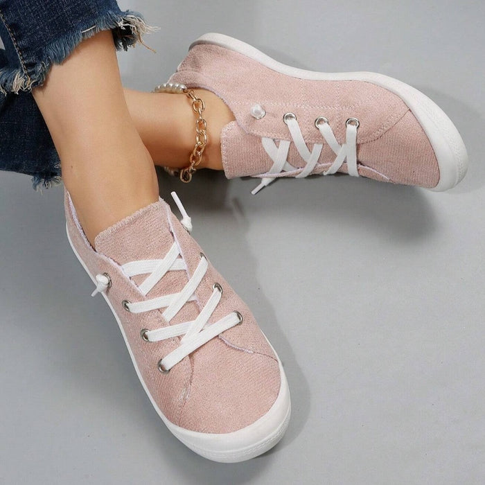 Lace Up Front Wide Casual Sneakers