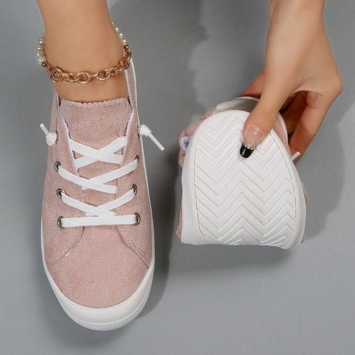 Lace Up Front Wide Casual Sneakers