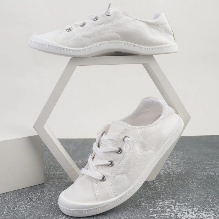 Lace Up Front Wide Casual Sneakers