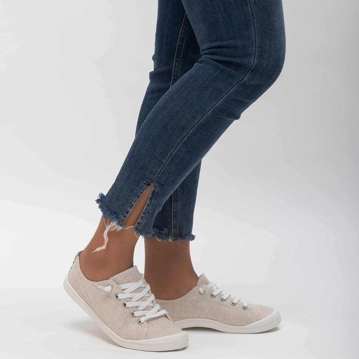 Lace Up Front Wide Casual Sneakers