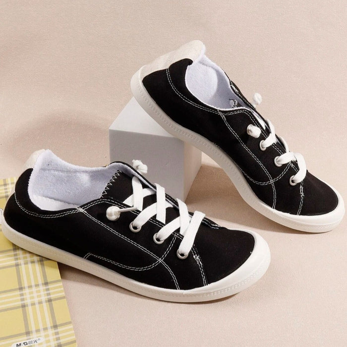 Lace Up Front Wide Casual Sneakers