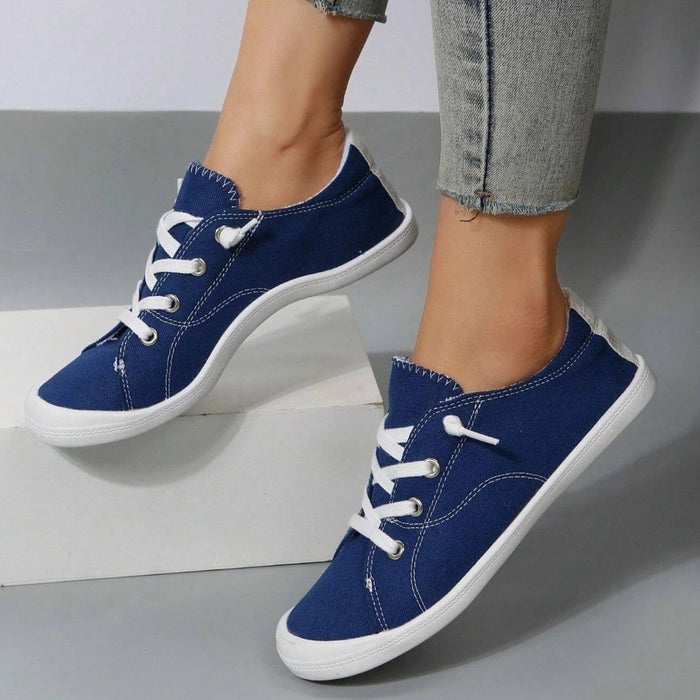 Lace Up Front Wide Casual Sneakers