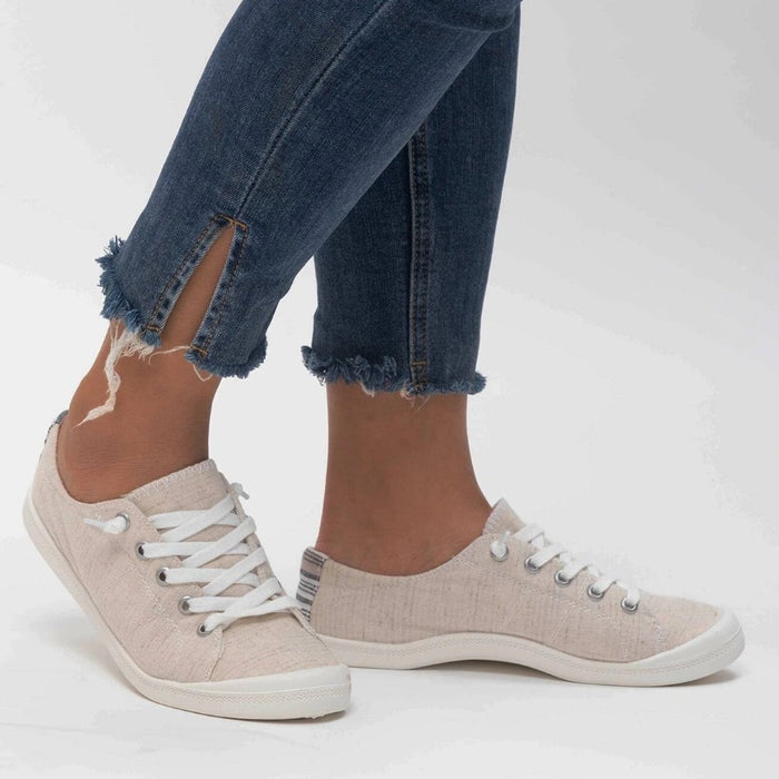 Lace Up Front Wide Casual Sneakers