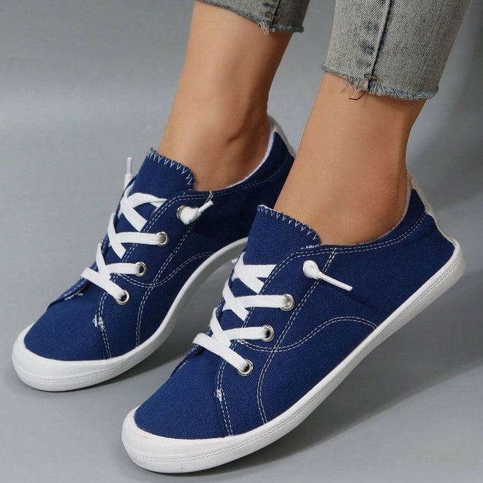 Lace Up Front Wide Casual Sneakers