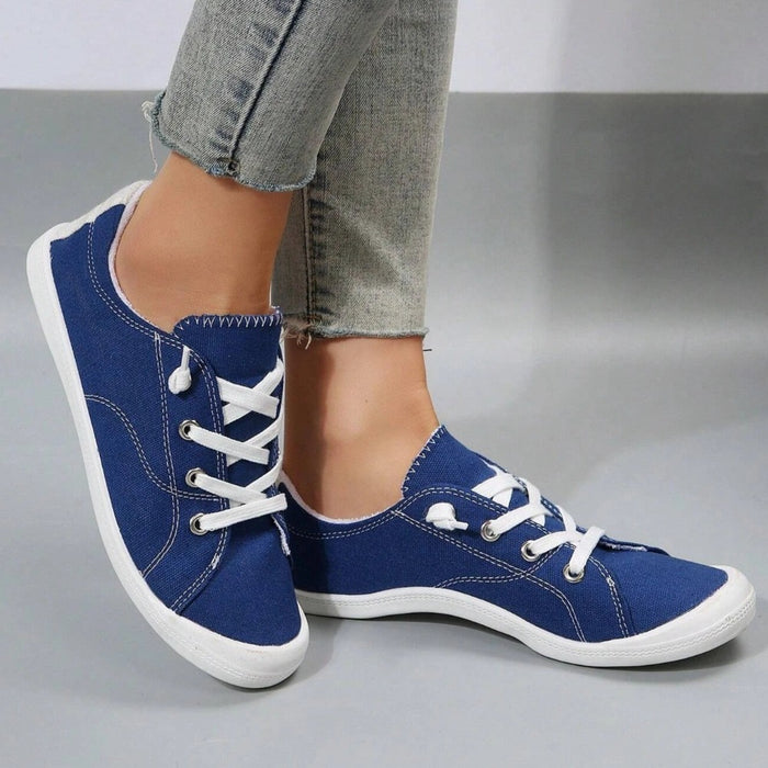 Lace Up Front Wide Casual Sneakers