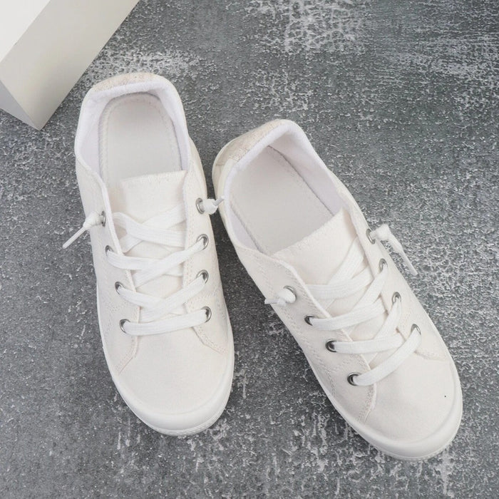 Lace Up Front Wide Casual Sneakers