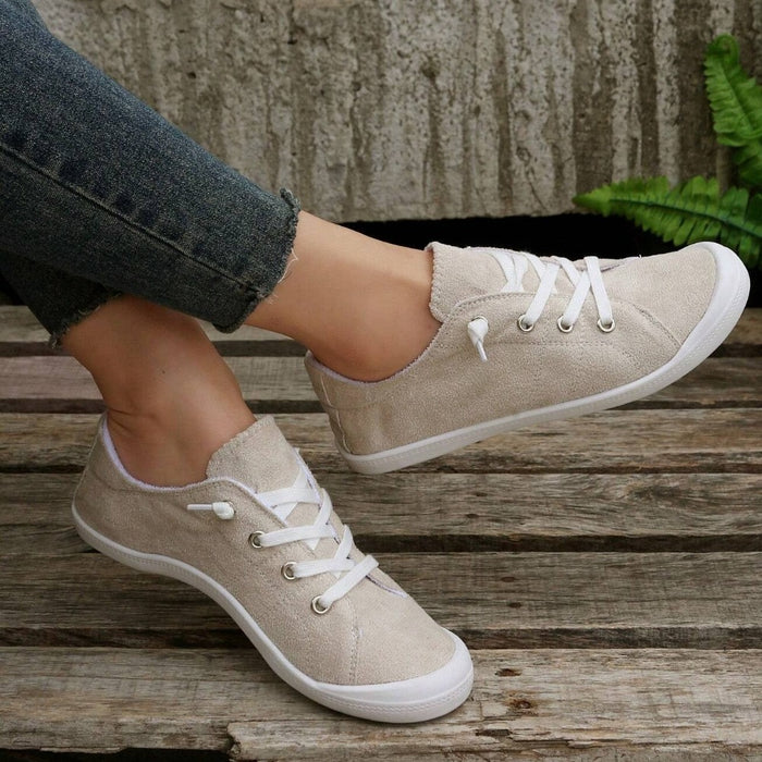 Lace Up Front Wide Casual Sneakers