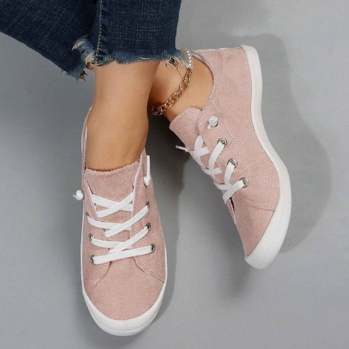 Lace Up Front Wide Casual Sneakers