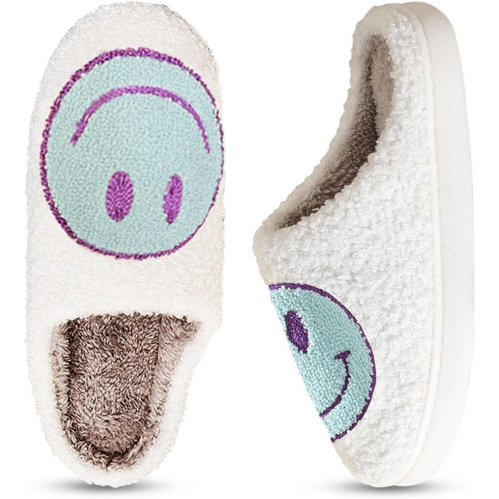 Cozy Comfy Smile Plush Slip On Slippers