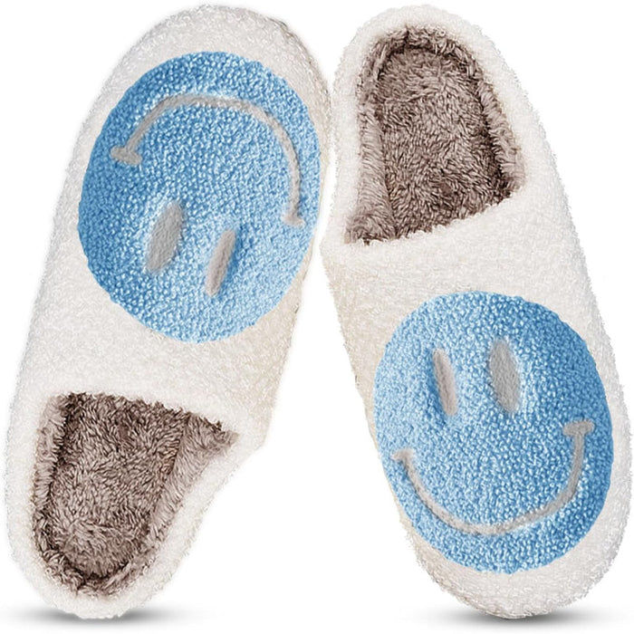 Cozy Comfy Smile Plush Slip On Slippers