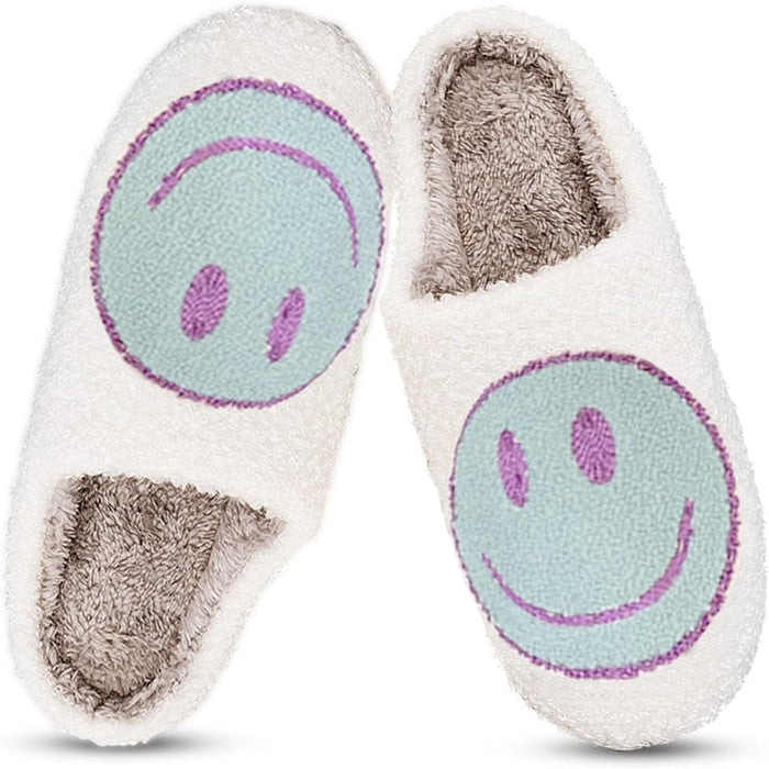 Cozy Comfy Smile Plush Slip On Slippers